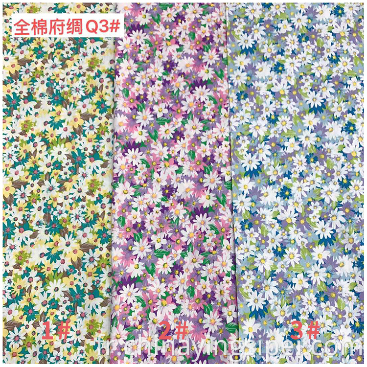 Popline florale lisse imprimée en gros tissu 100% coton pour bébé